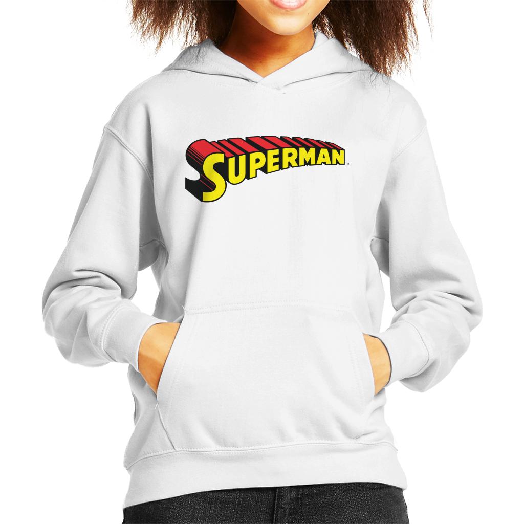 Superman 3 Dimensional Yellow Logo Kid's Hooded Sweatshirt product image 4