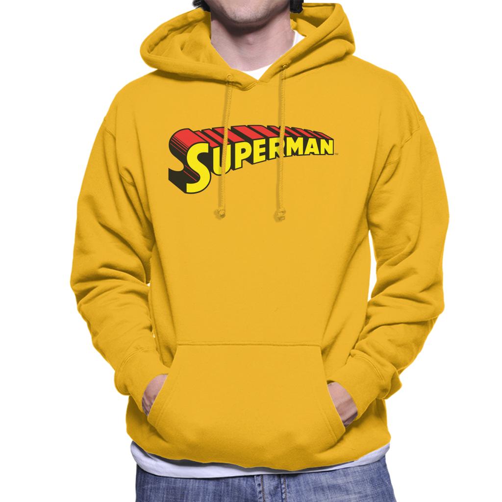 Superman 3 Dimensional Yellow Logo Men's Hooded Sweatshirt product image 6