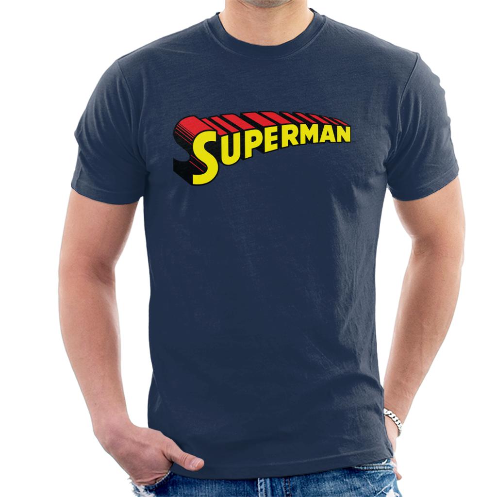 Superman 3 Dimensional Yellow Logo Men's T-Shirt product image 1