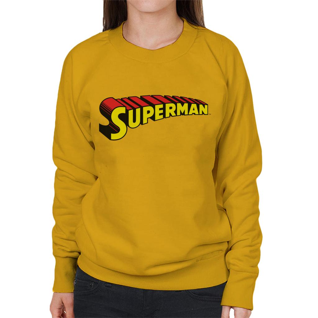 Superman 3 Dimensional Yellow Logo Women's Sweatshirt product image 6