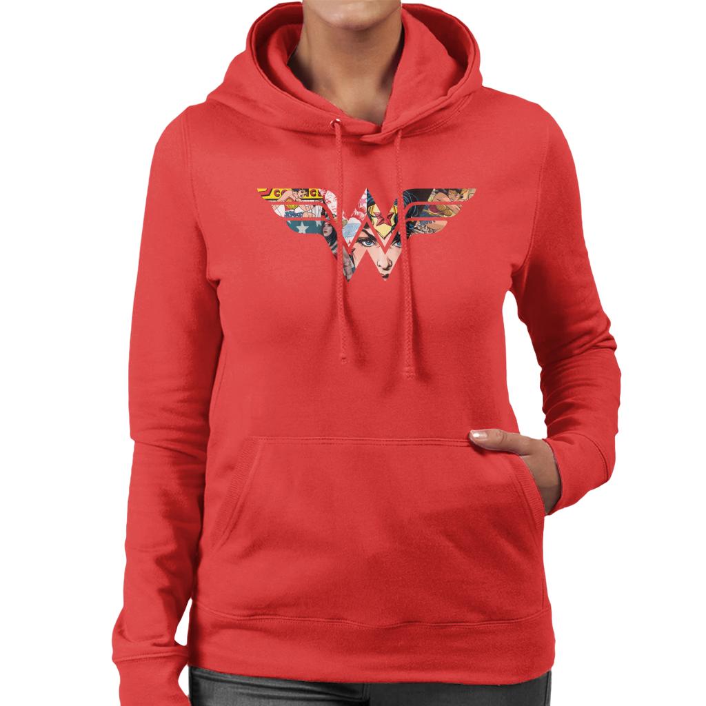 Wonder Woman Logo Montage Women's Hooded Sweatshirt product image 4