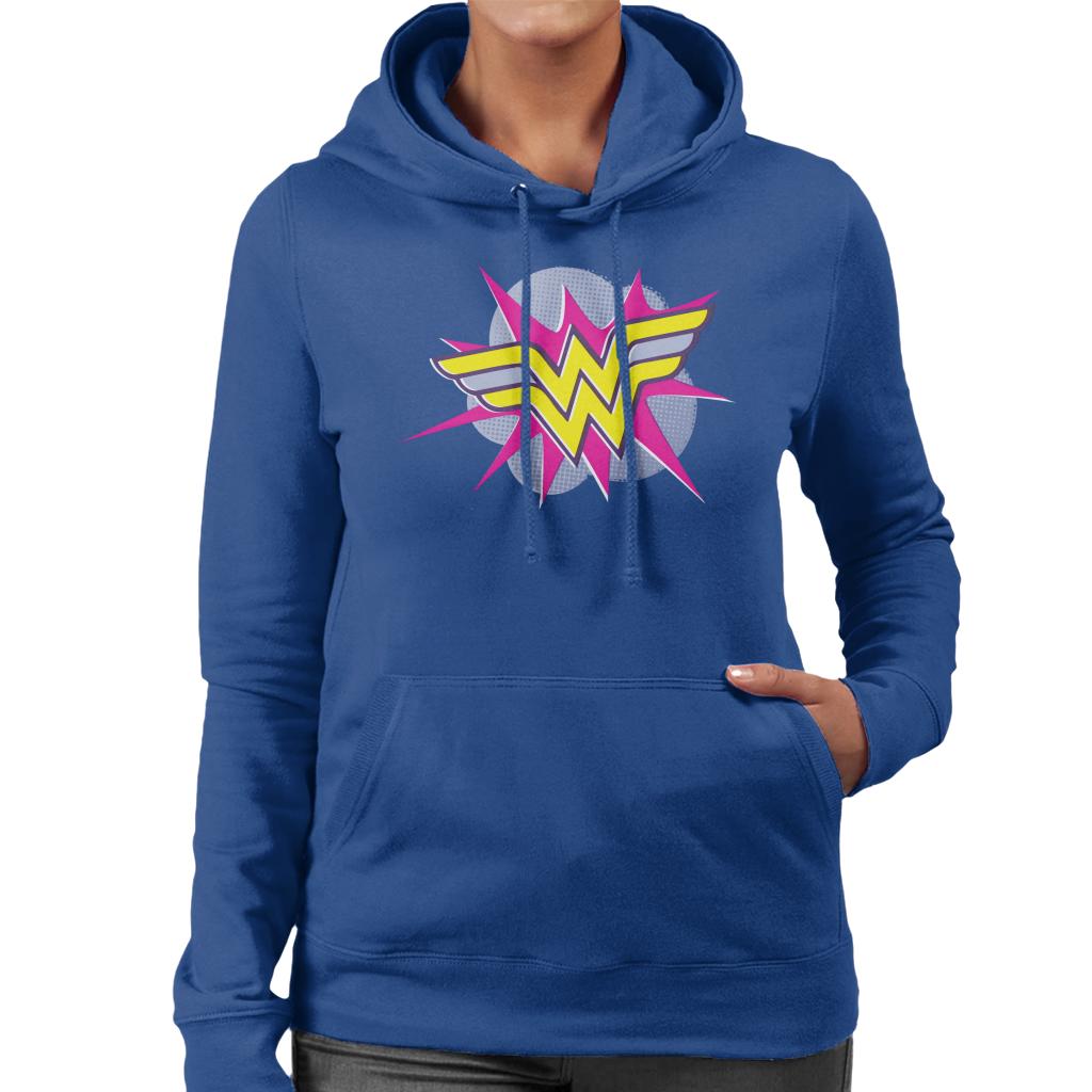 Wonder Woman Pink And Yellow Logo Women's Hooded Sweatshirt product image 4