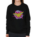 Wonder Woman Pink And Yellow Logo Women's Sweatshirt product image 1