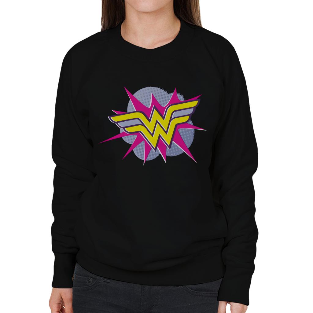 Wonder Woman Pink And Yellow Logo Women's Sweatshirt product image 1