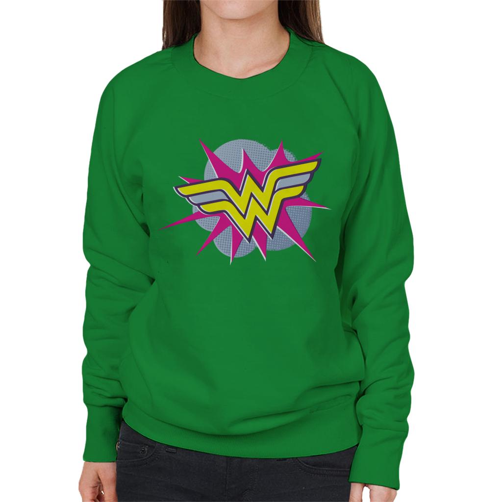 Wonder Woman Pink And Yellow Logo Women's Sweatshirt product image 6