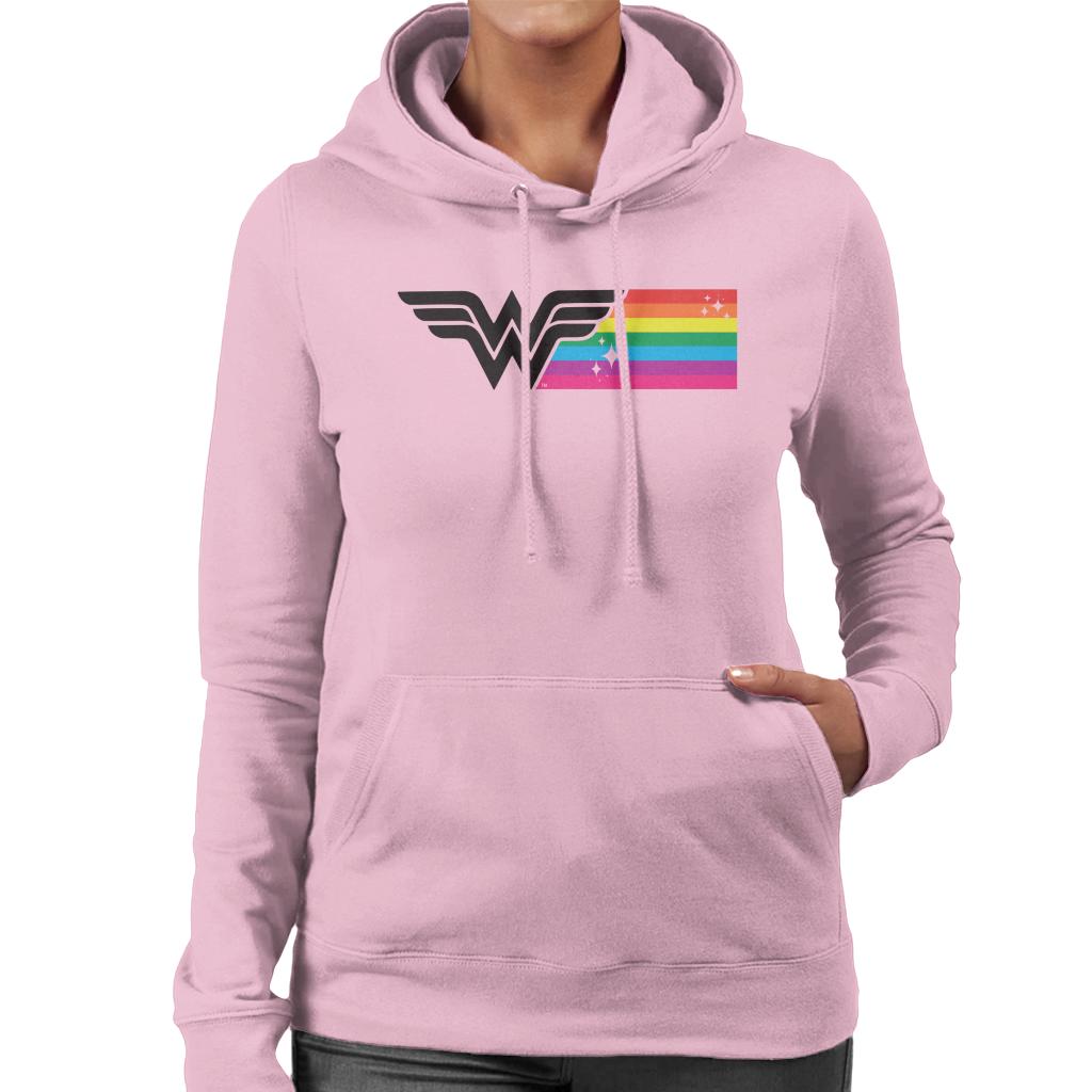 Wonder Woman Black Logo Rainbow Women's Hooded Sweatshirt product image 6