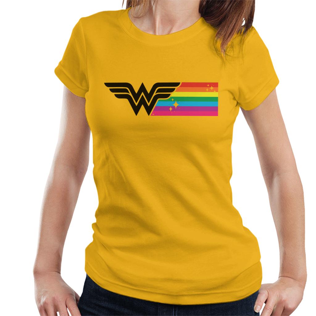 Wonder Woman Black Logo Rainbow Women's T-Shirt product image 4