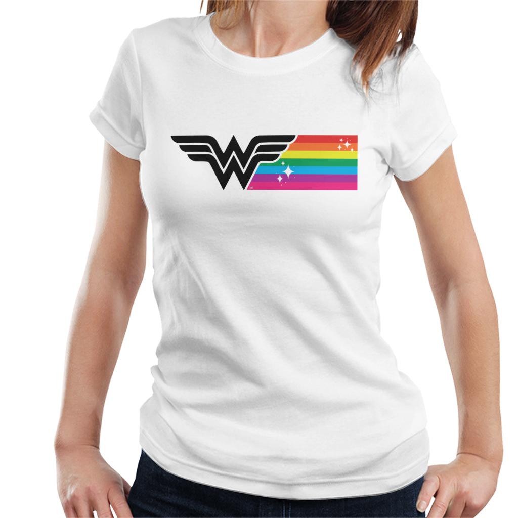 Wonder Woman Black Logo Rainbow Women's T-Shirt product image 1