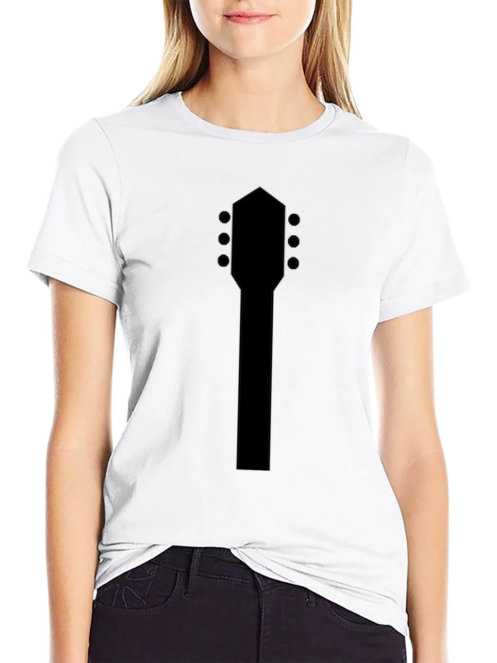 Guitar Headstock Black T-Shirt product image 6