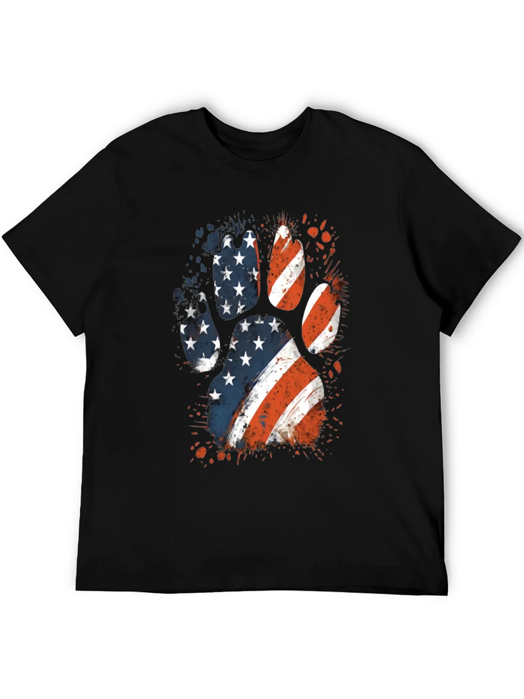 Patriotic Dog Paw Print Graphic Tee product image 5