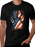 Patriotic Dog Paw Print Graphic Tee product image 1