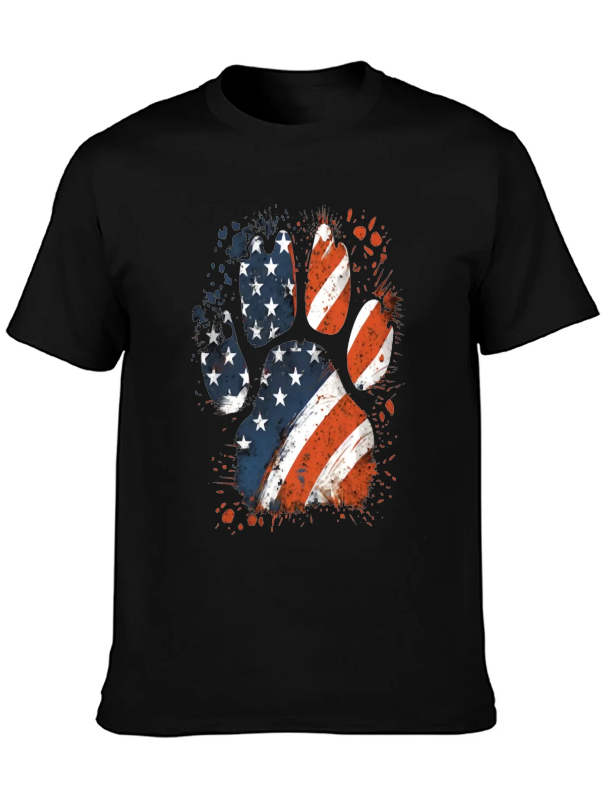 Patriotic Dog Paw Print Graphic Tee product image 3