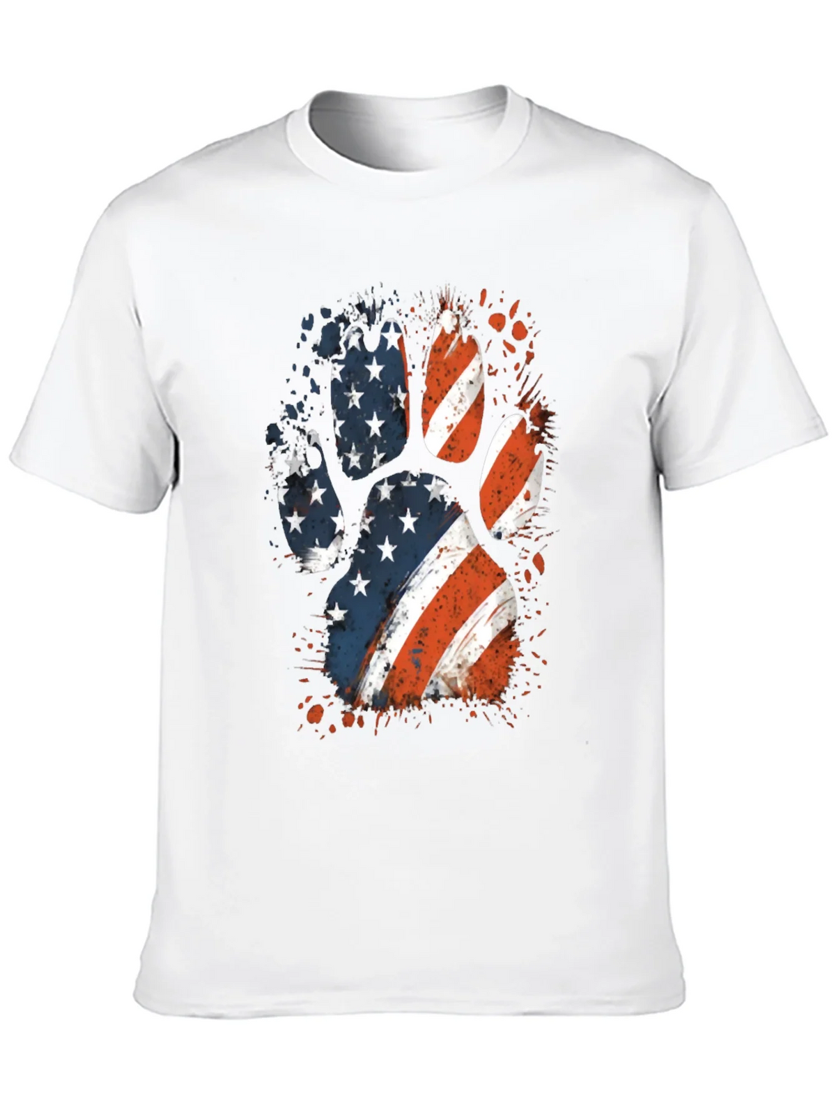 Patriotic Dog Paw Print Graphic Tee product image 9