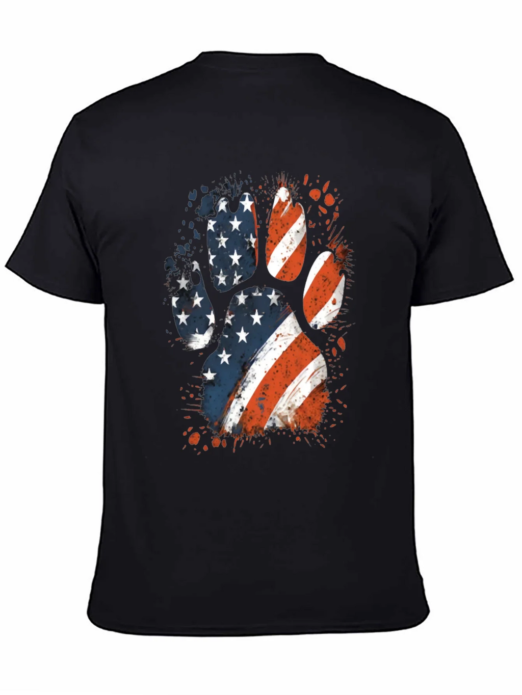 Patriotic Dog Paw Print Graphic Tee product image 4