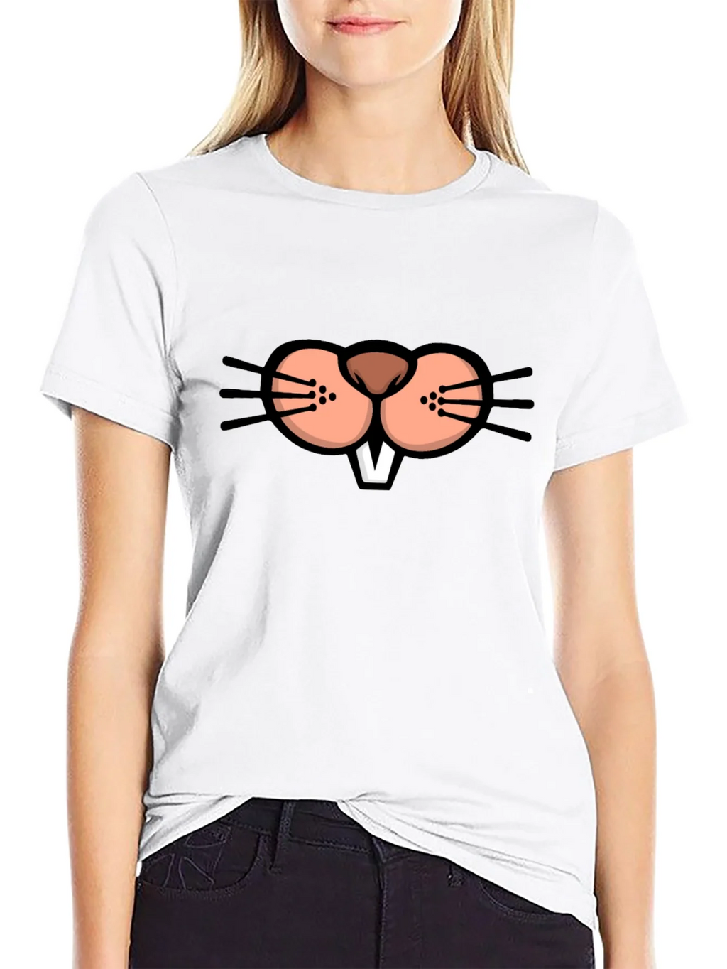 Funny Beaver Face Graphic T-Shirt product image 8