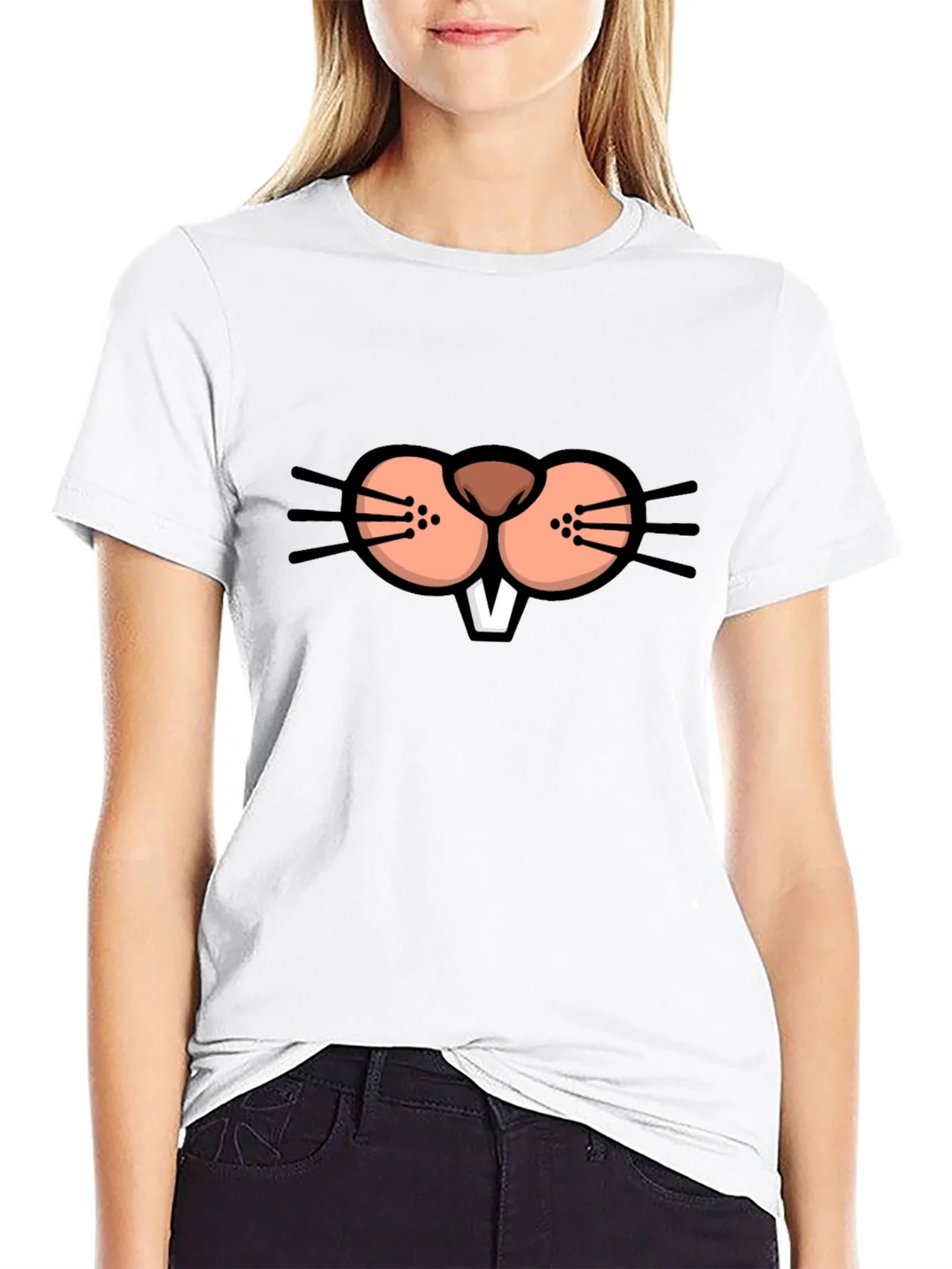 Funny Beaver Face Graphic T-Shirt product image 8