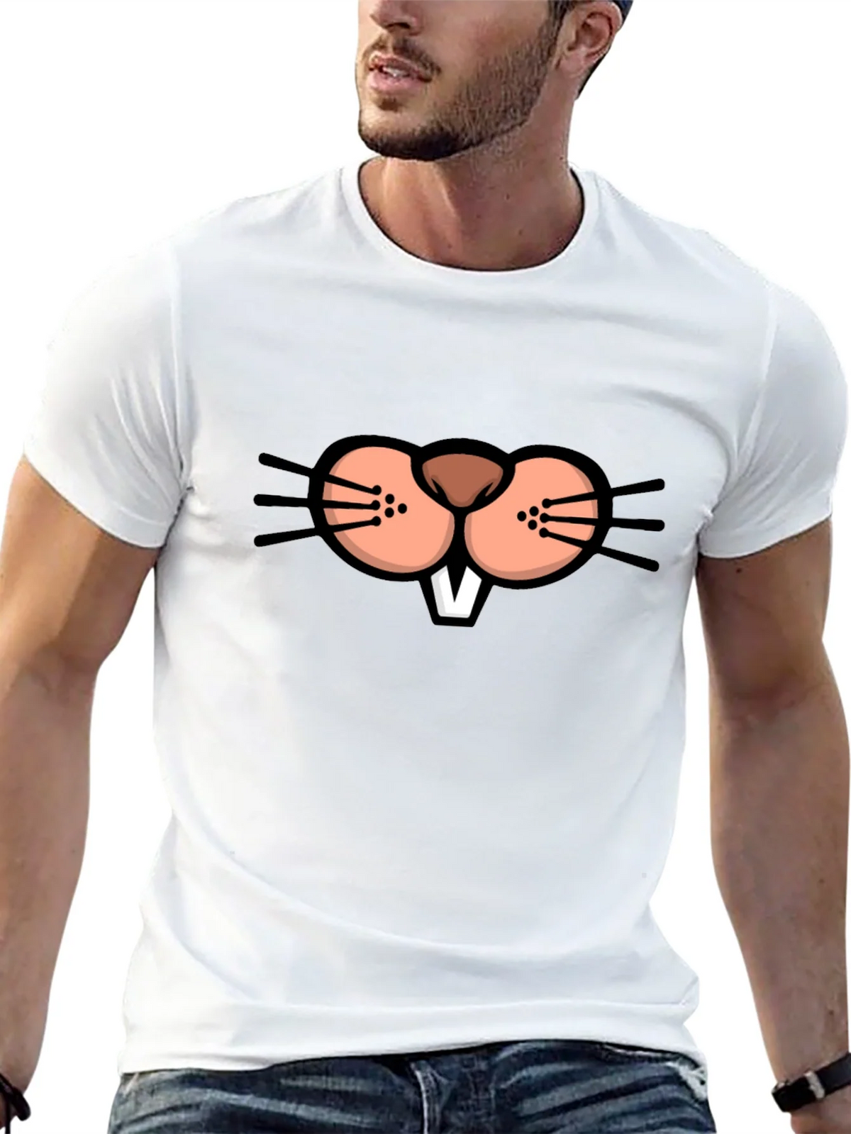 Funny Beaver Face Graphic T-Shirt product image 12