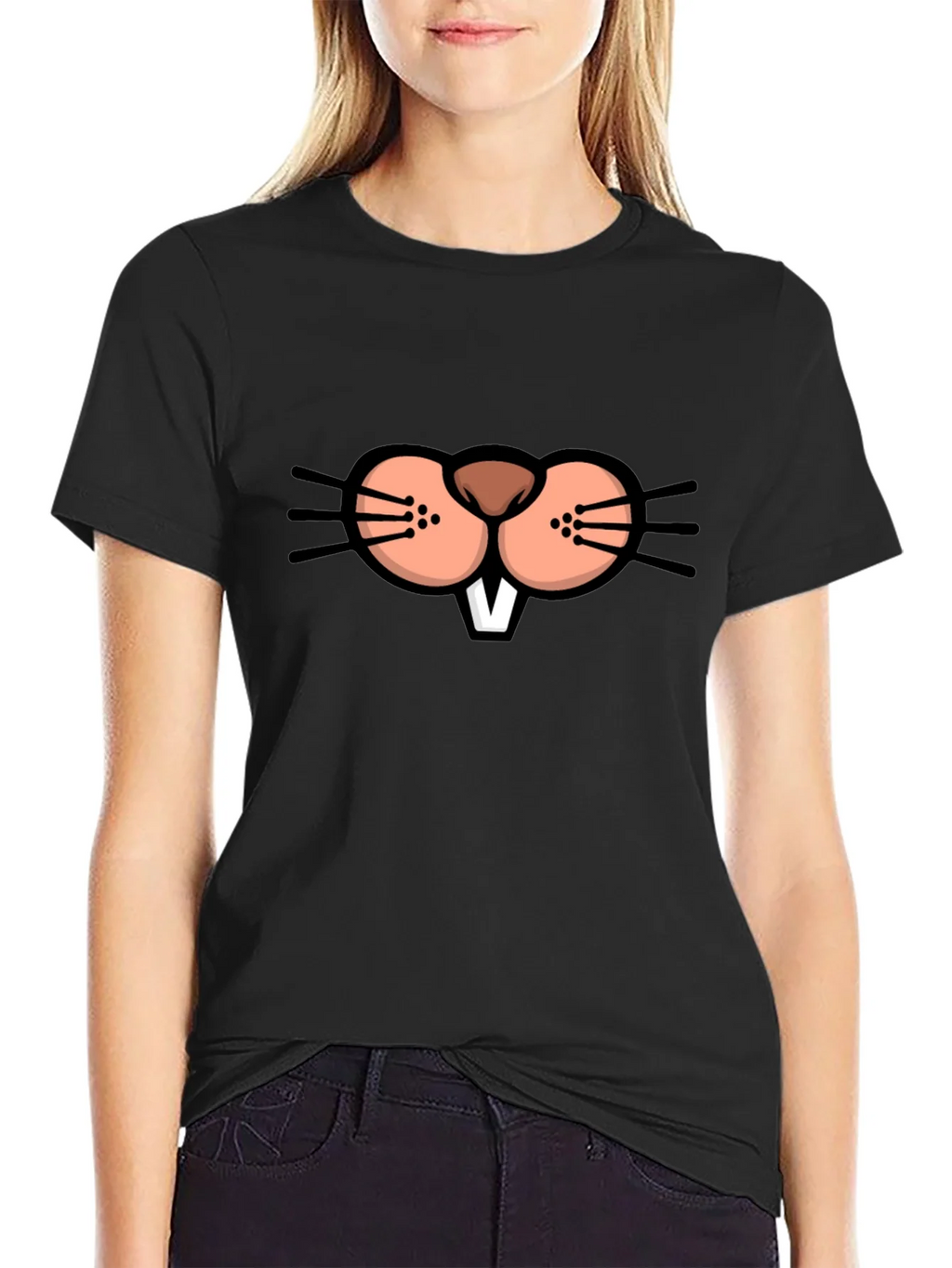 Funny Beaver Face Graphic T-Shirt product image 2