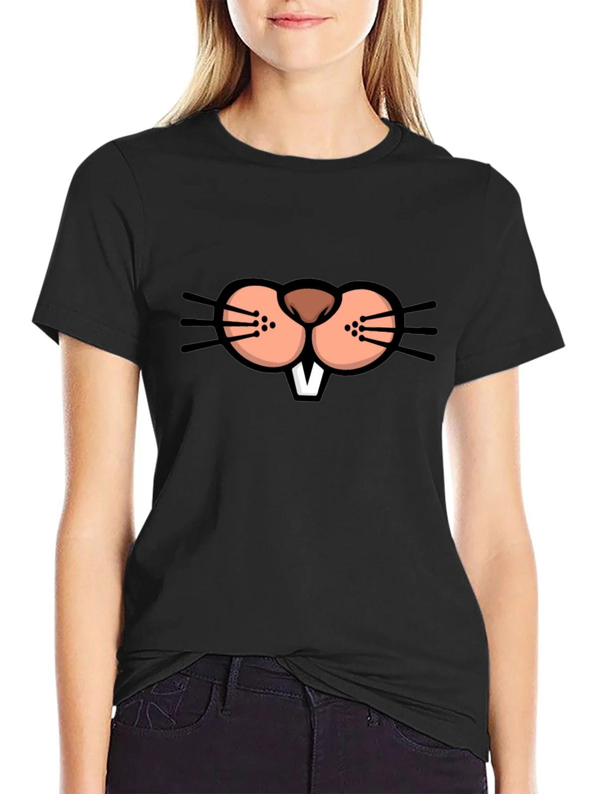 Funny Beaver Face Graphic T-Shirt product image 2