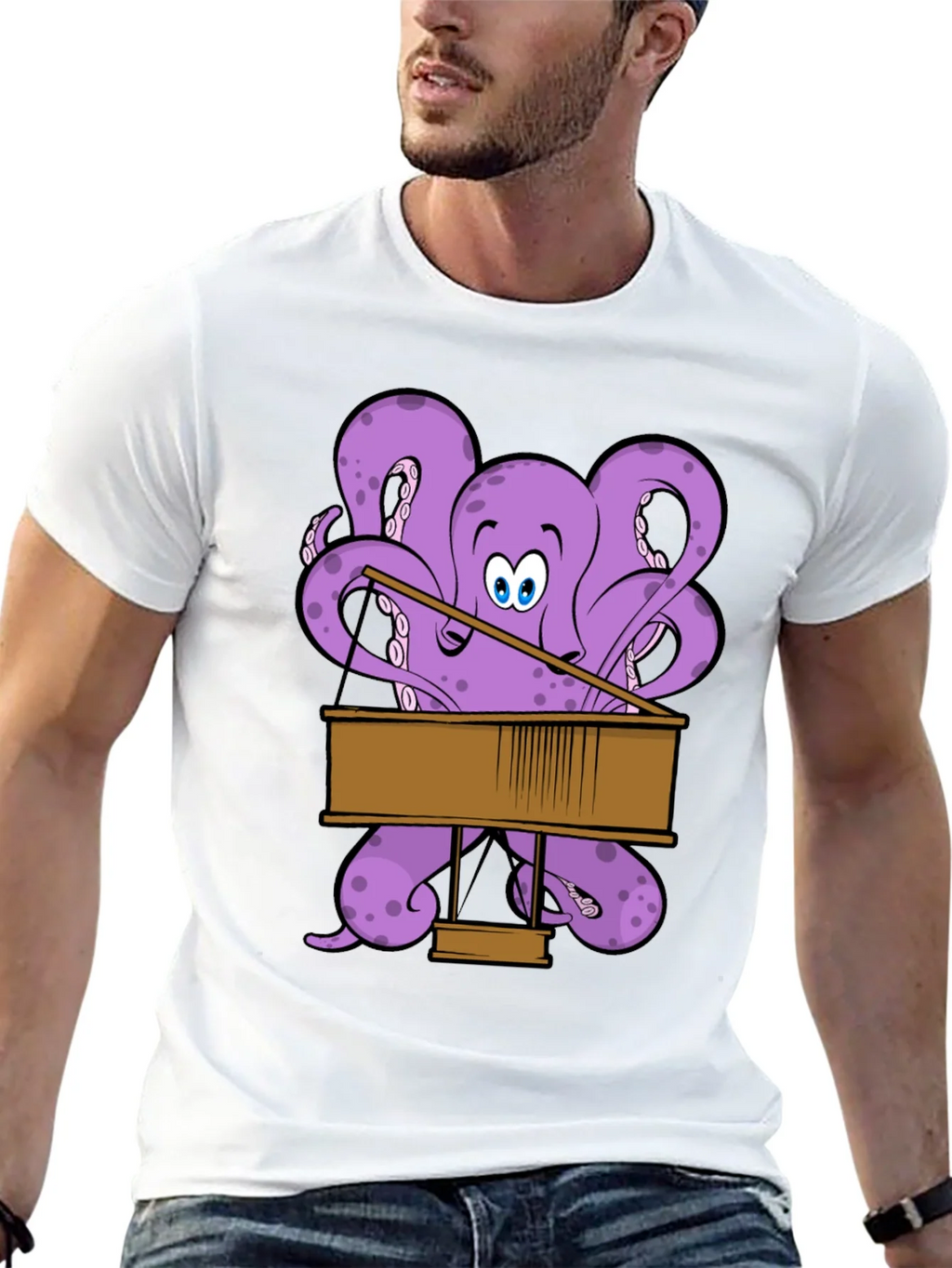 Octopus Pianist Graphic T-Shirt product image 2