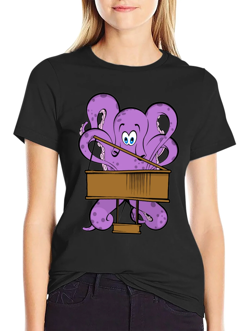 Octopus Pianist Graphic T-Shirt product image 1