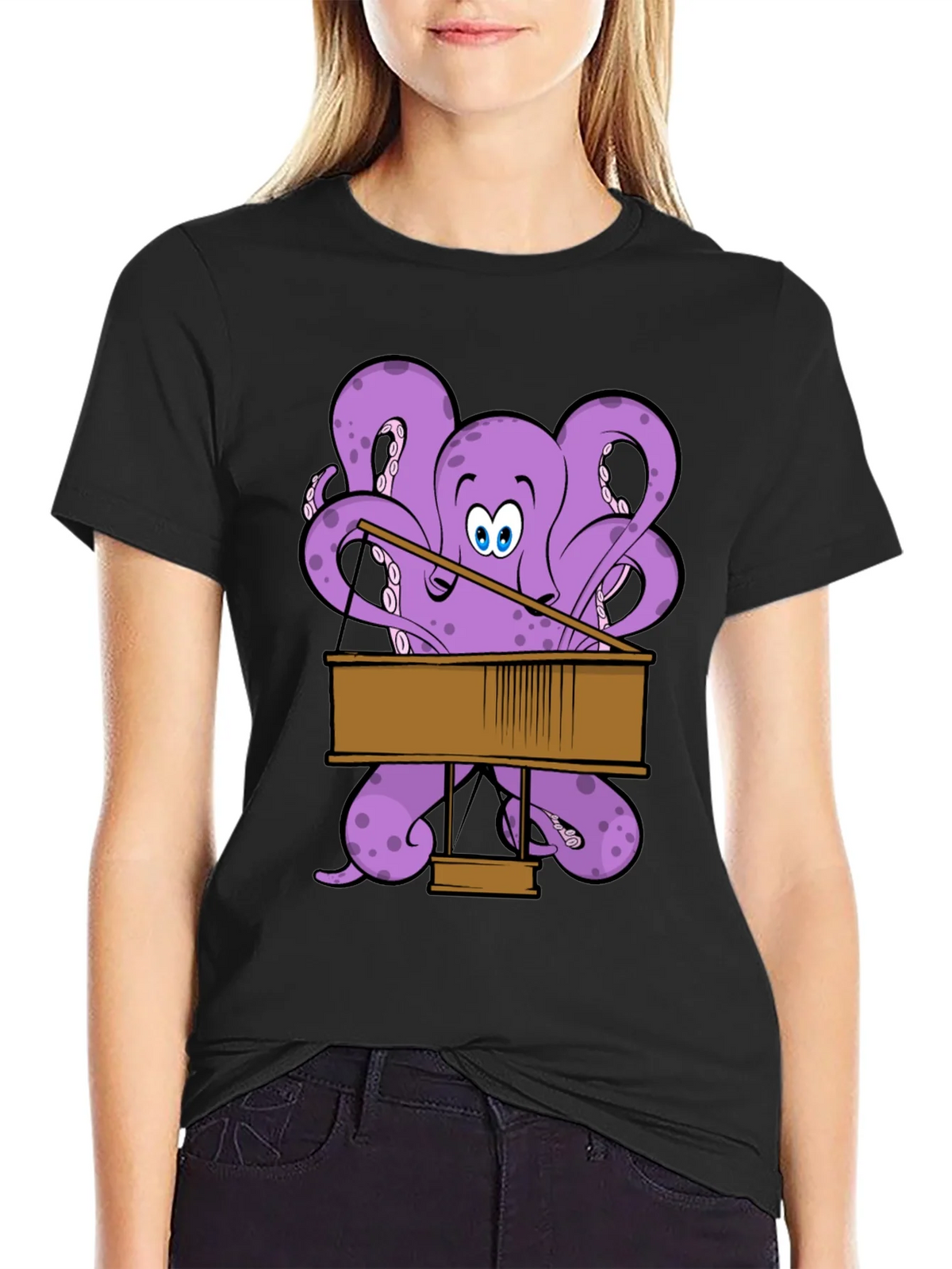 Octopus Pianist Graphic T-Shirt product image 1