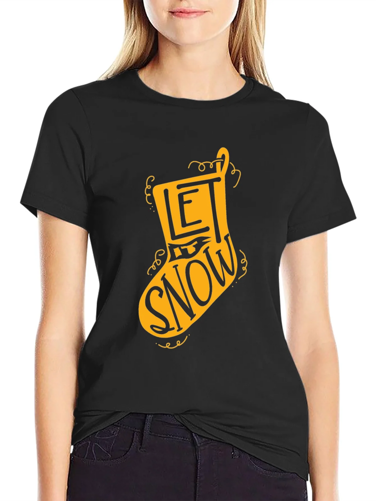 Let It Snow Christmas Stocking T-Shirt product image 2