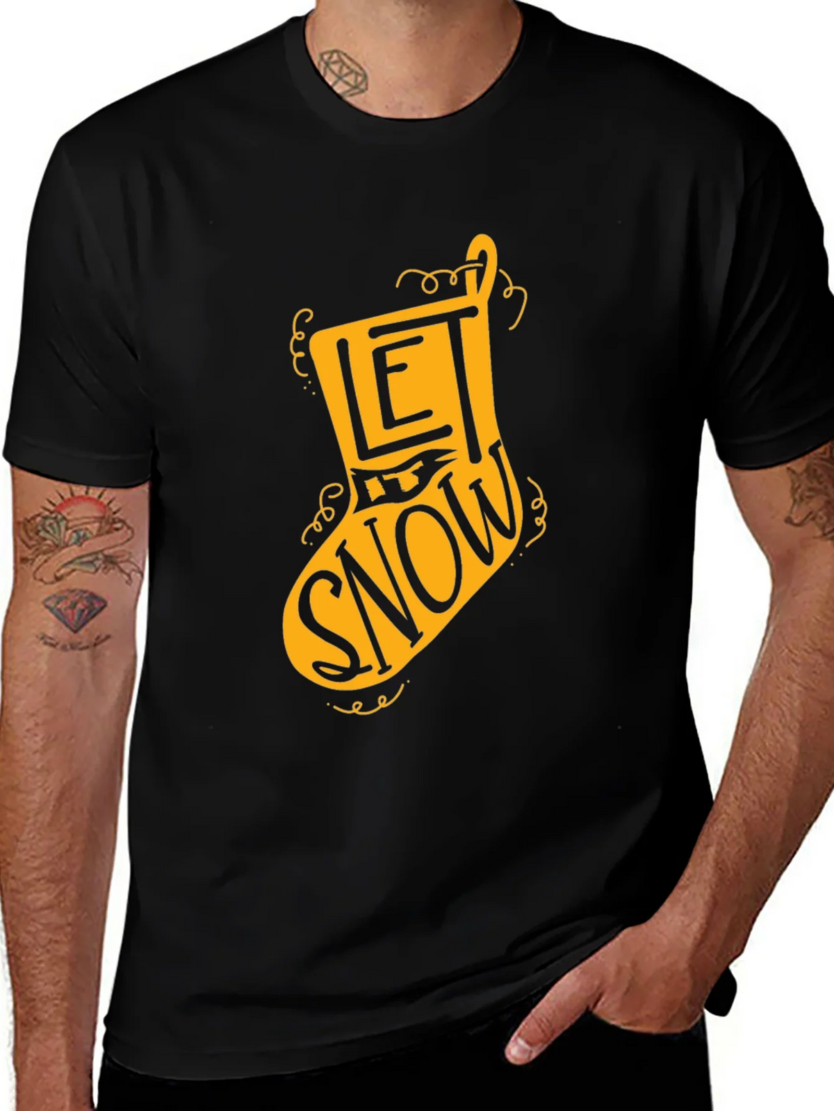 Let It Snow Christmas Stocking T-Shirt product image 1