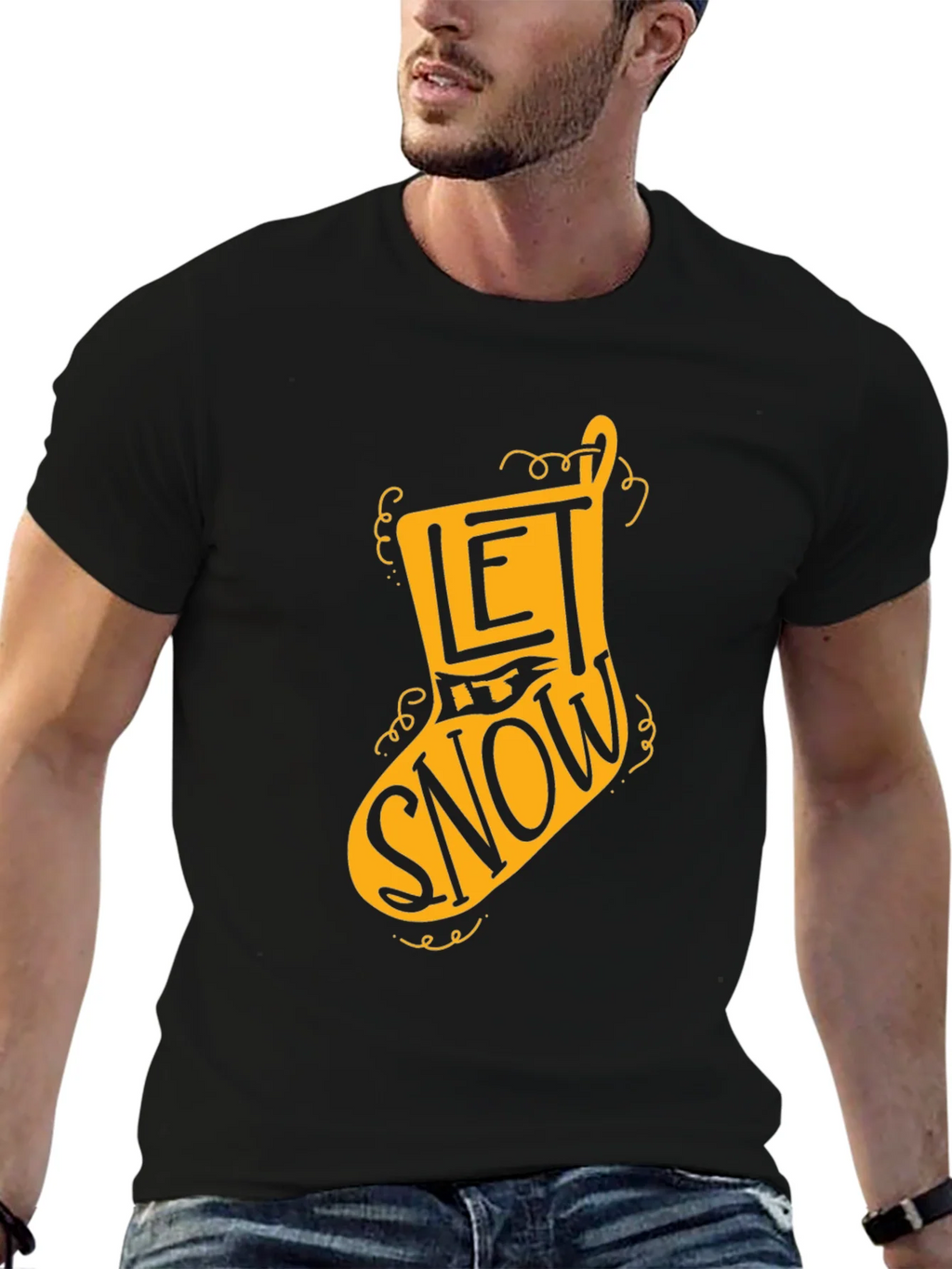 Let It Snow Christmas Stocking T-Shirt product image 5