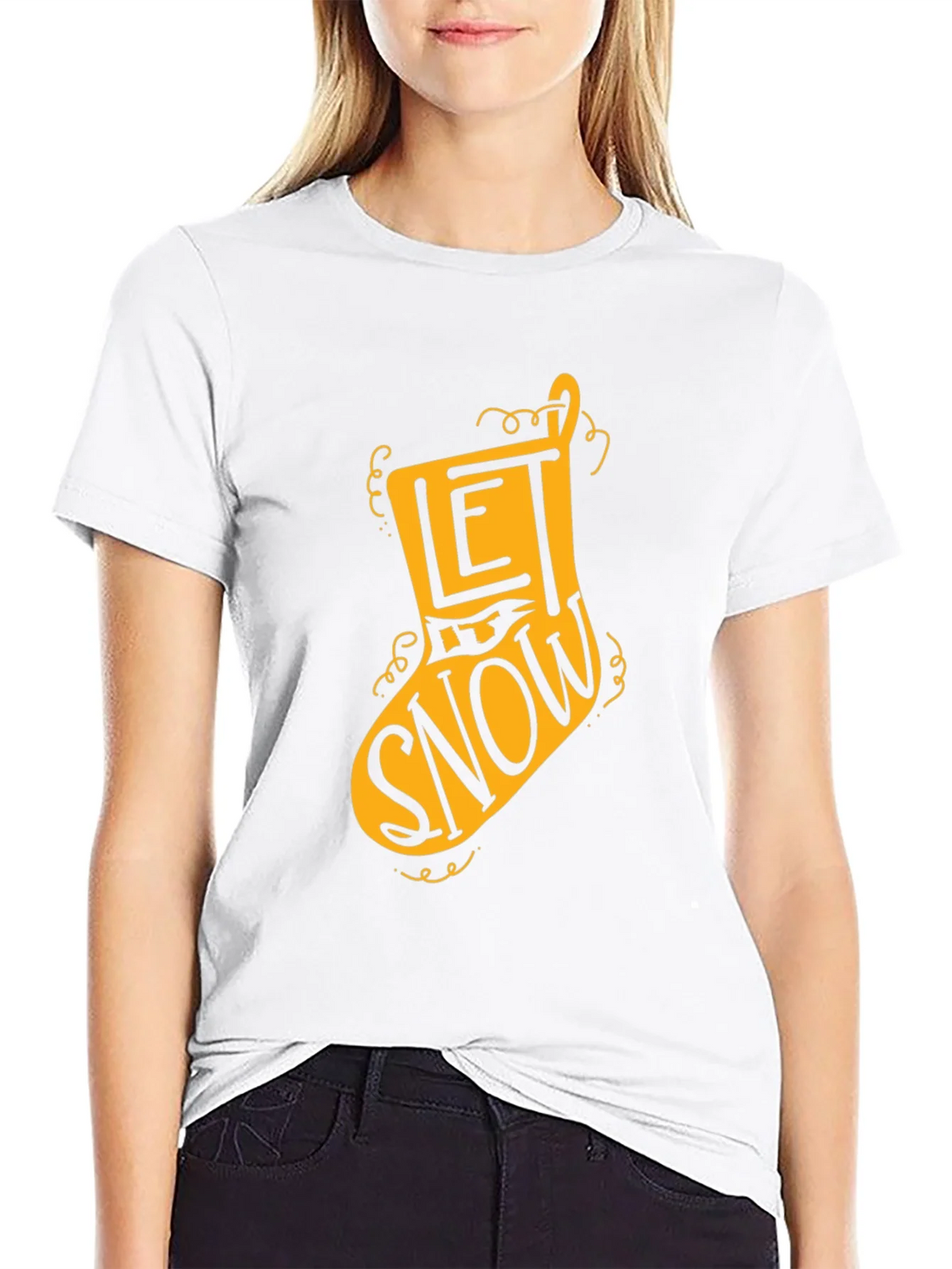 Let It Snow Christmas Stocking T-Shirt product image 7