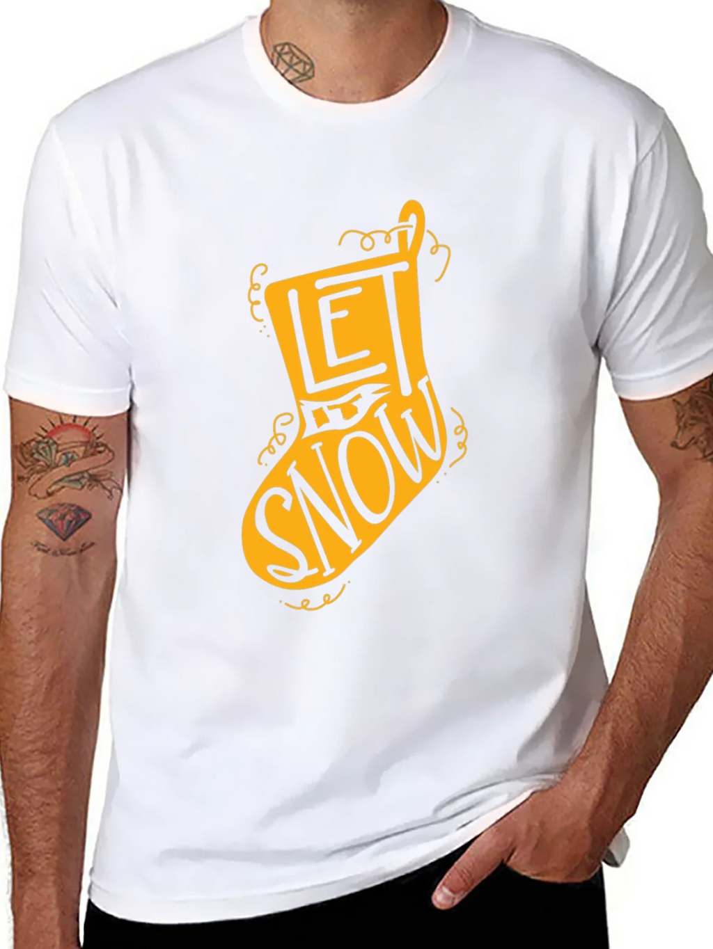 Let It Snow Christmas Stocking T-Shirt product image 6