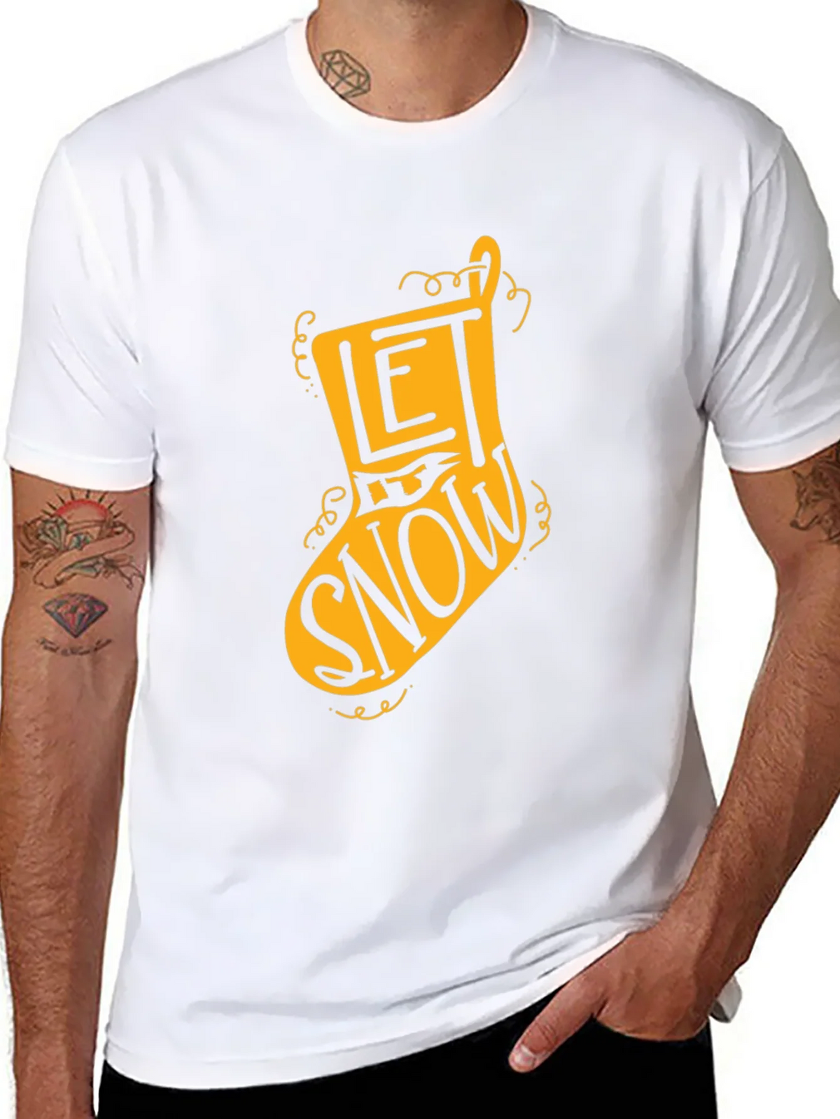 Let It Snow Christmas Stocking T-Shirt product image 6