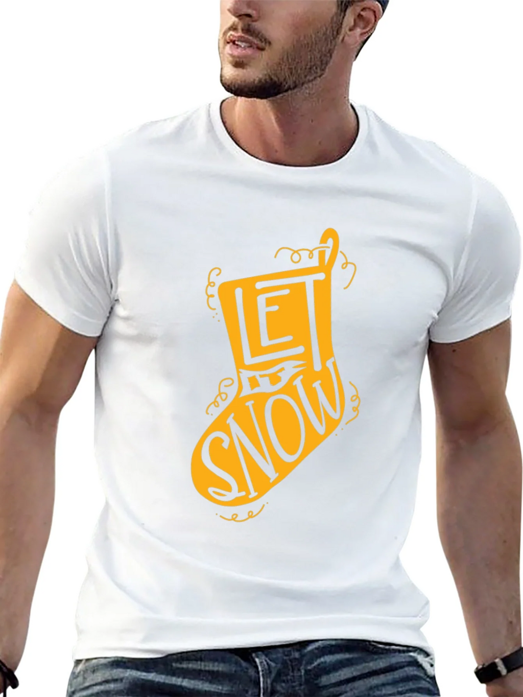 Let It Snow Christmas Stocking T-Shirt product image 11