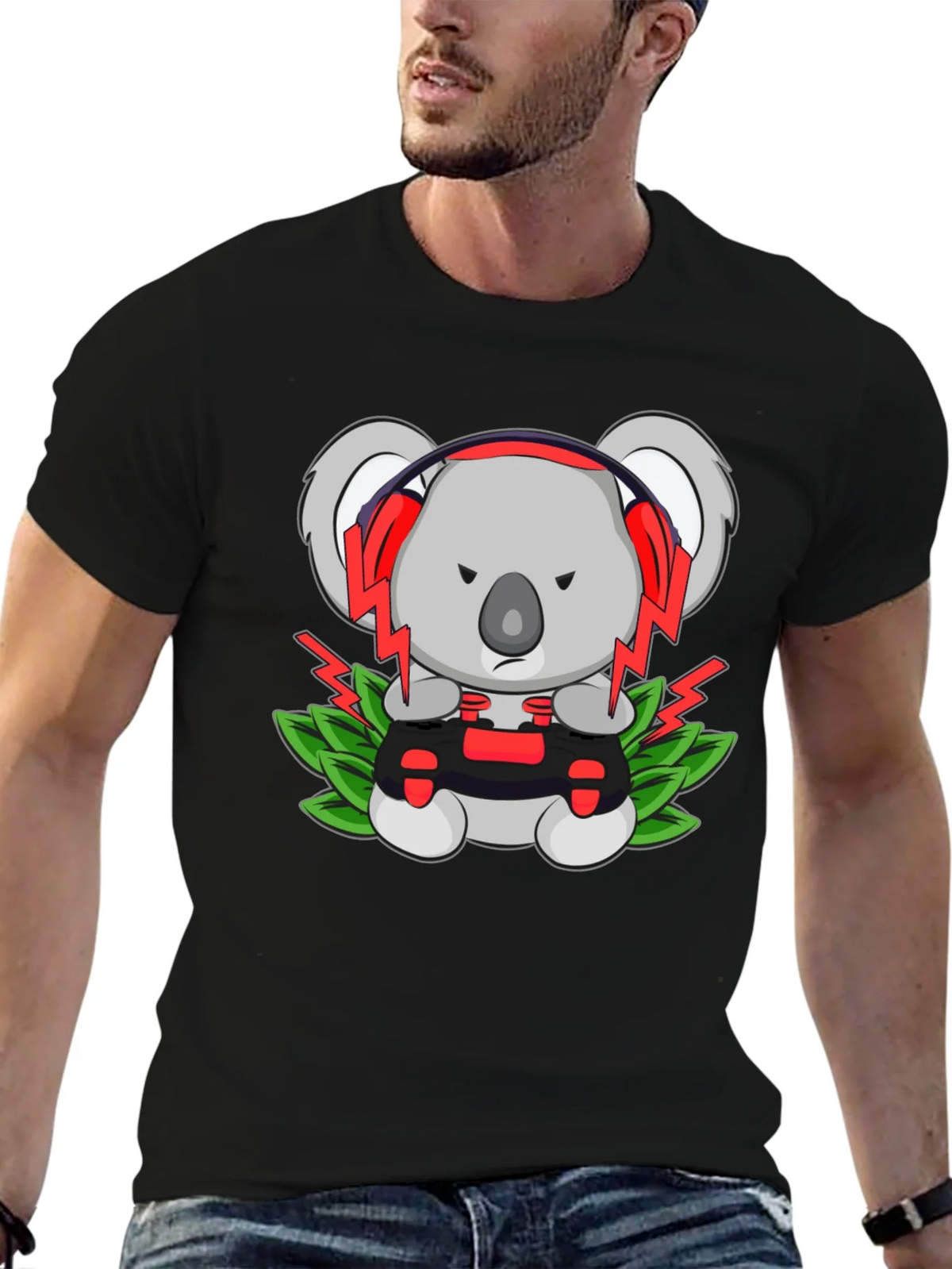 Gamer Koala T-Shirt - Controller & Headphones product image 3