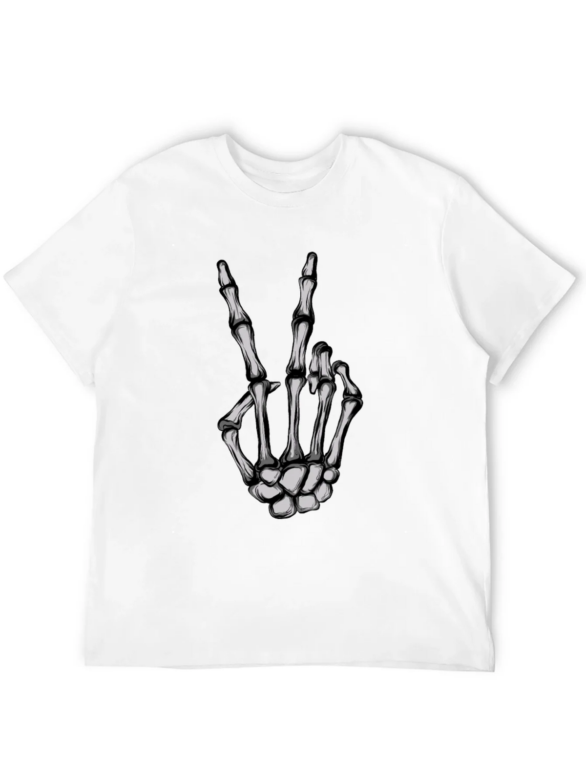 Skeleton Hand Peace Sign Graphic Tee product image 10
