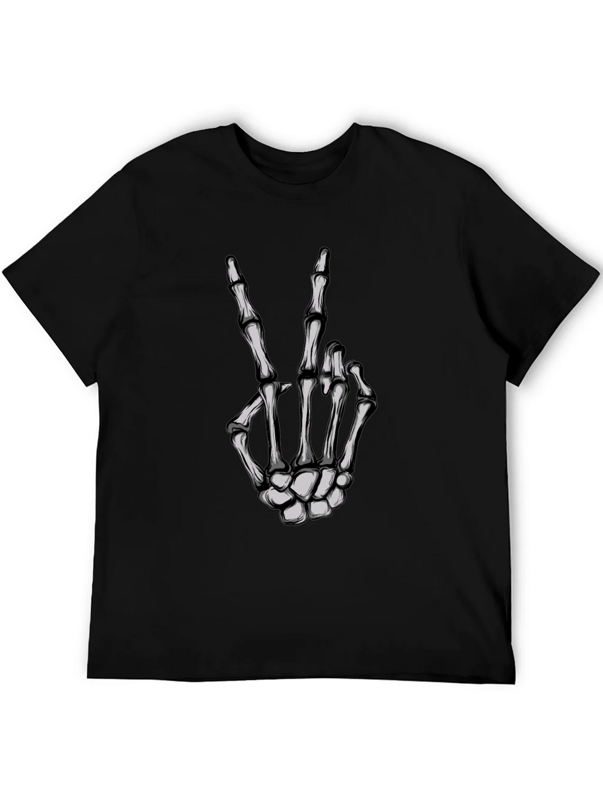 Skeleton Hand Peace Sign Graphic Tee product image 4