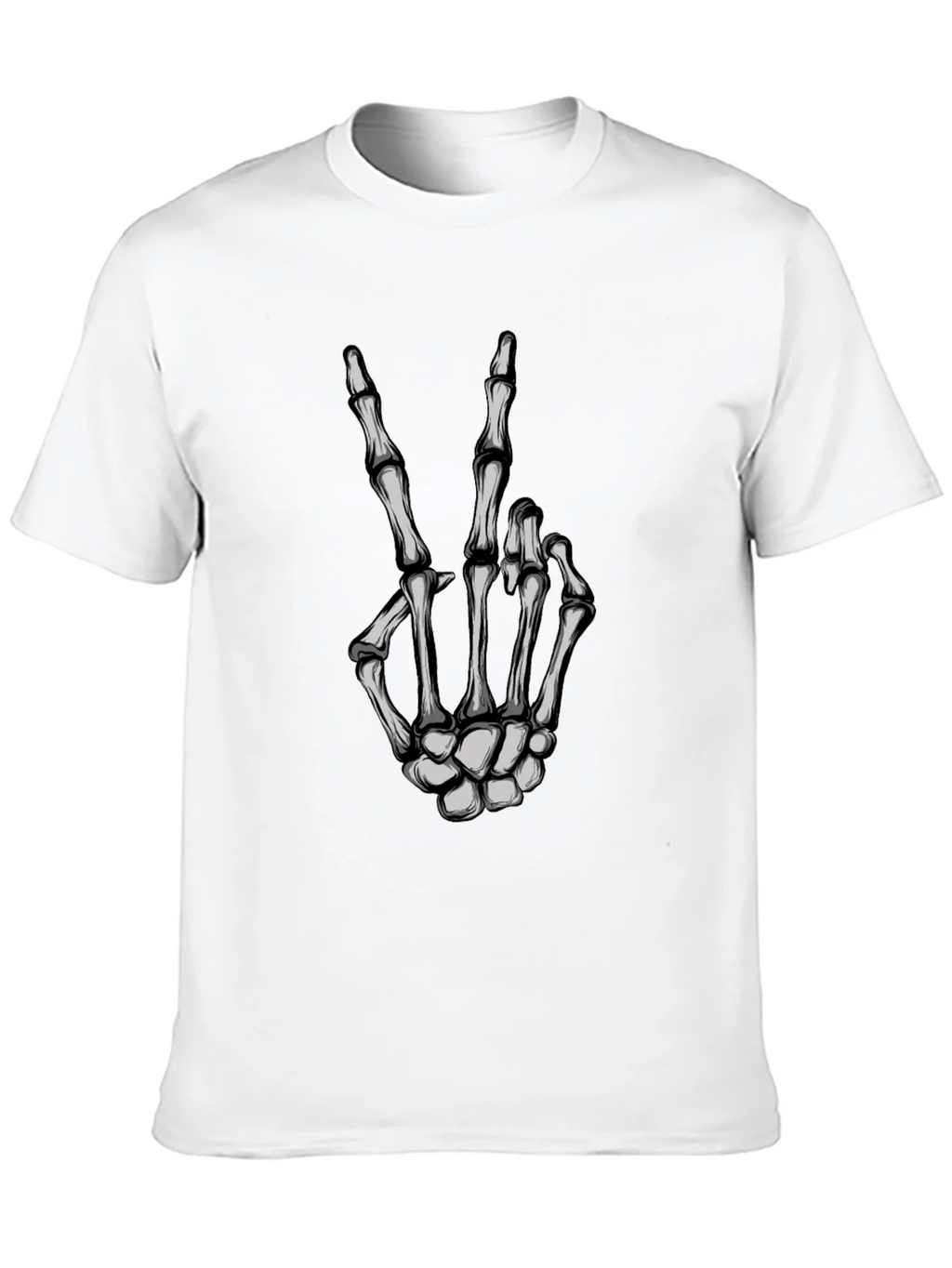 Skeleton Hand Peace Sign Graphic Tee product image 8