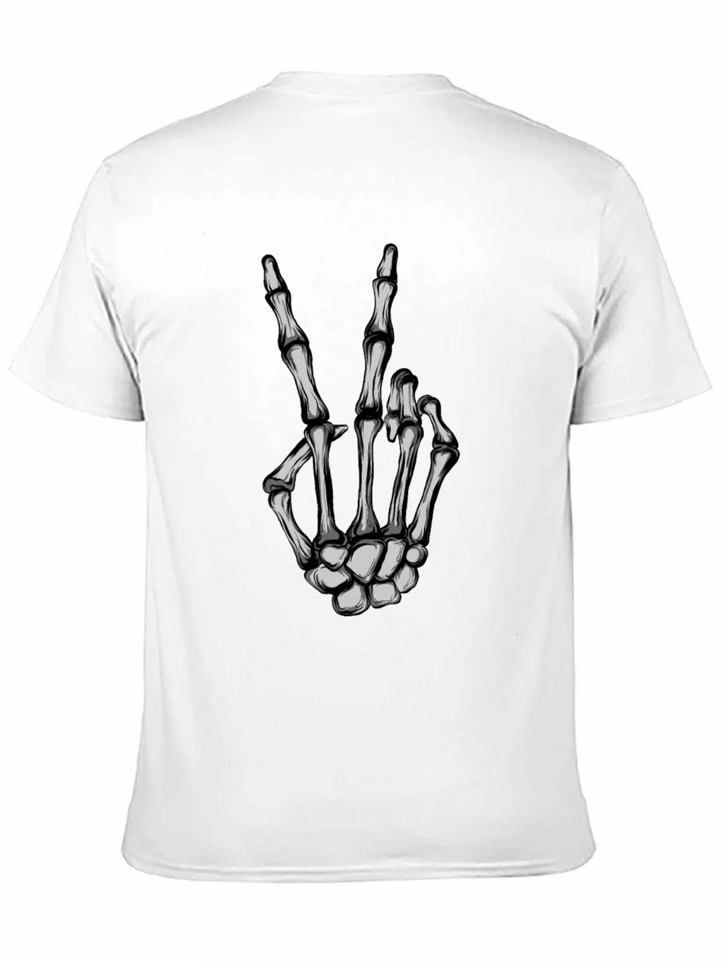 Skeleton Hand Peace Sign Graphic Tee product image 9