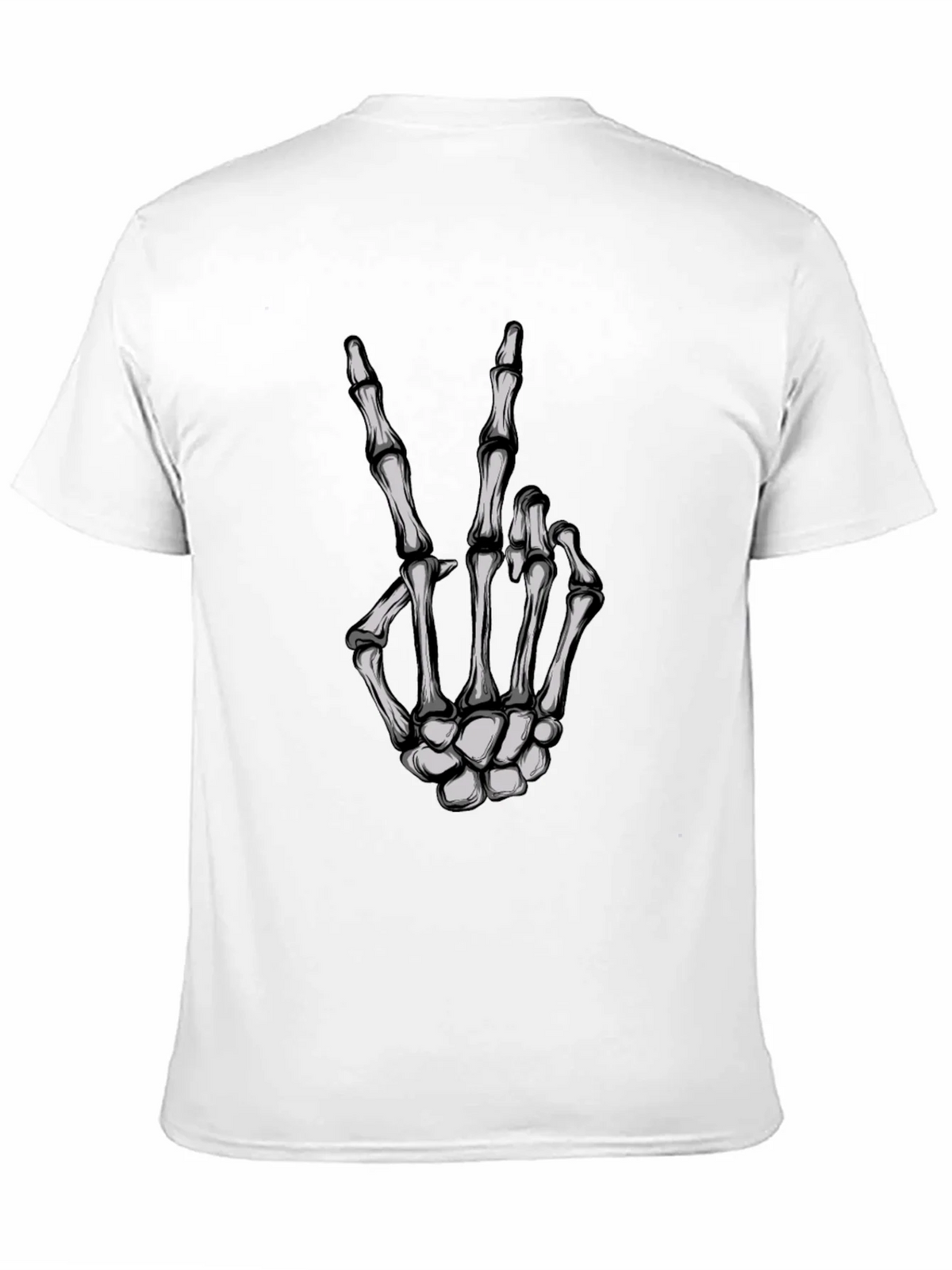 Skeleton Hand Peace Sign Graphic Tee product image 9