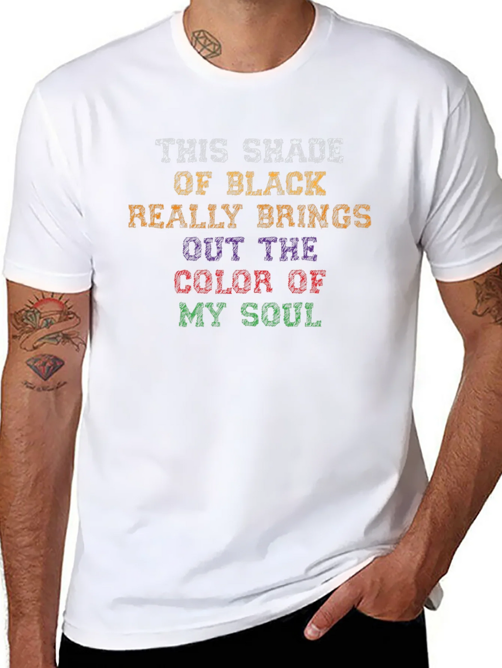 Humorous Color of My Soul Black T-Shirt product image 7