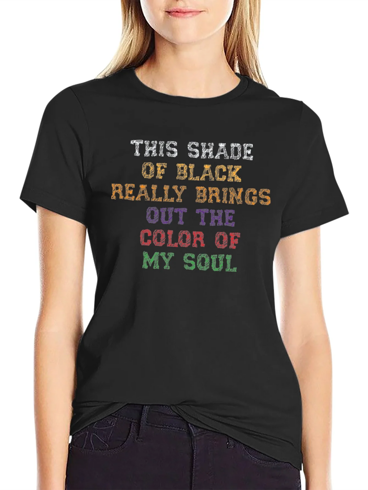 Humorous Color of My Soul Black T-Shirt product image 2