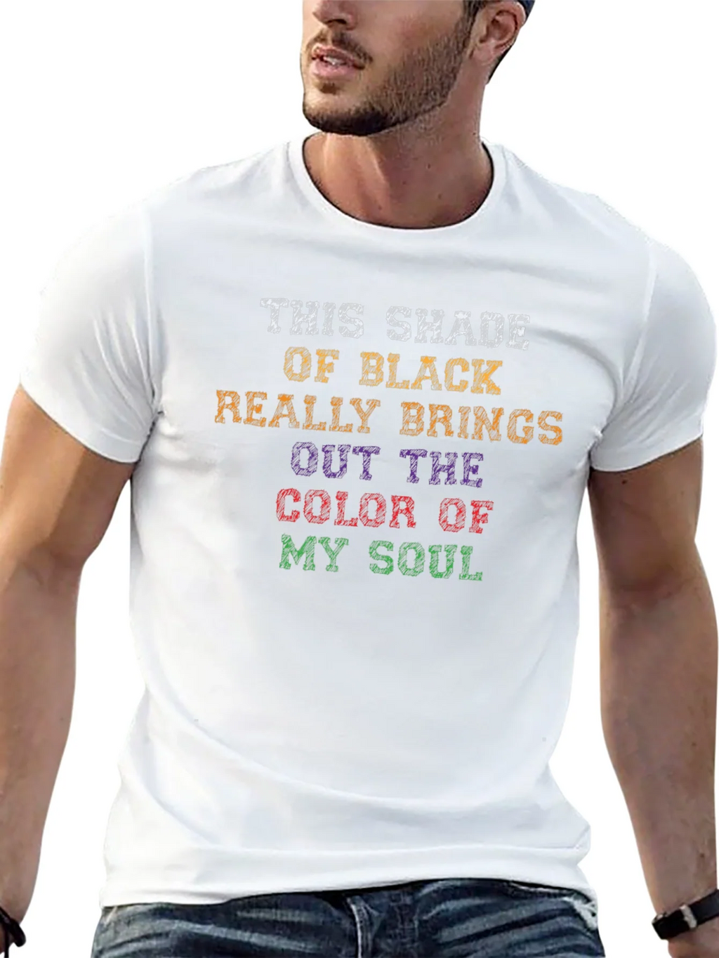 Humorous Color of My Soul Black T-Shirt product image 12