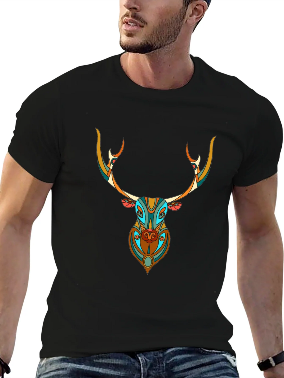 Geometric Deer Graphic Tee - Unique Style product image 6