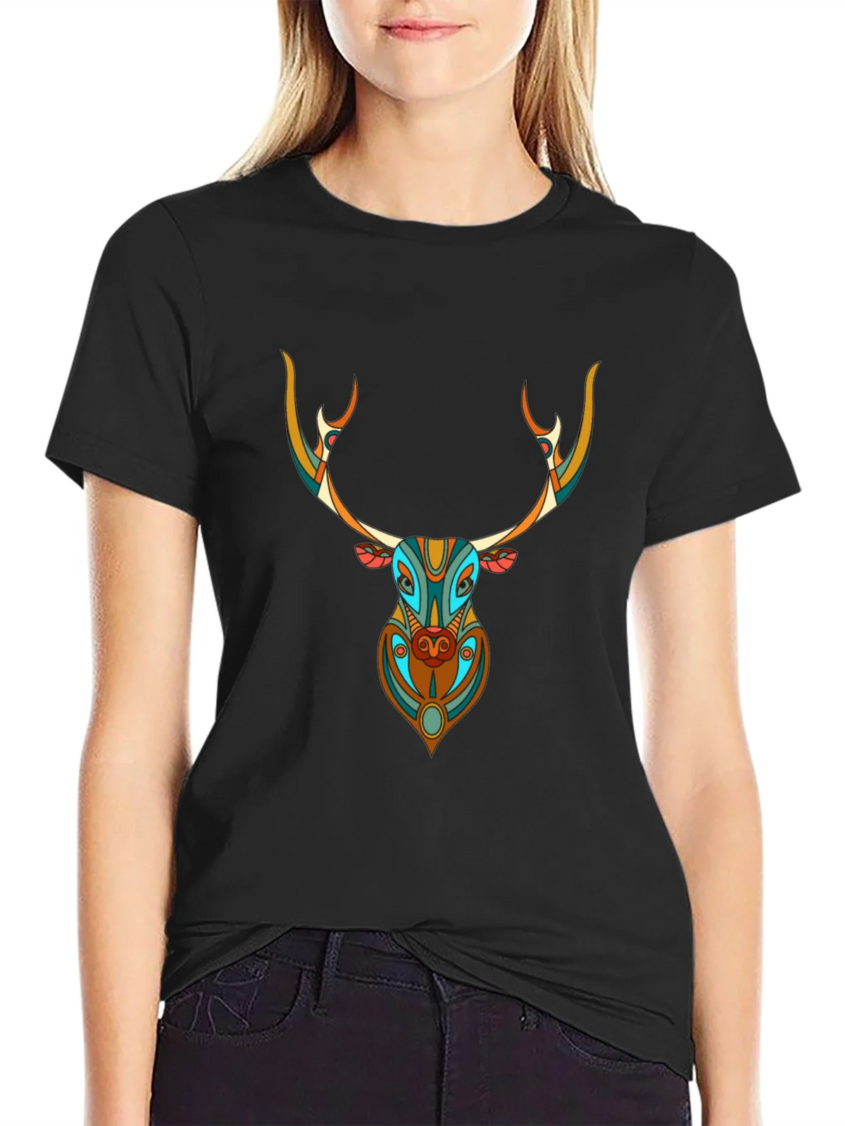 Geometric Deer Graphic Tee - Unique Style product image 2