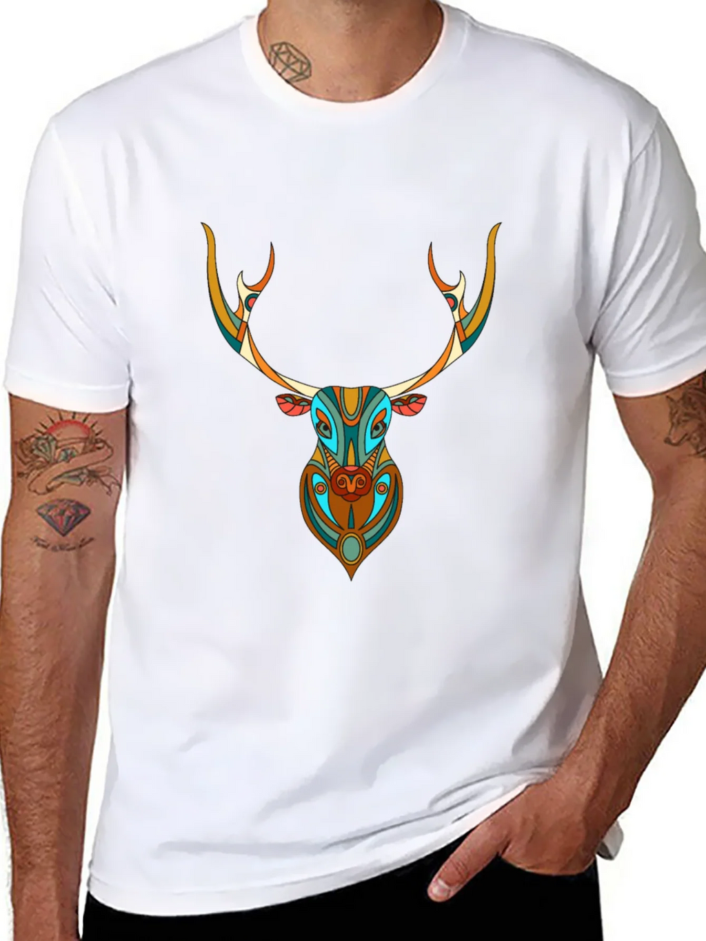 Geometric Deer Graphic Tee - Unique Style product image 7