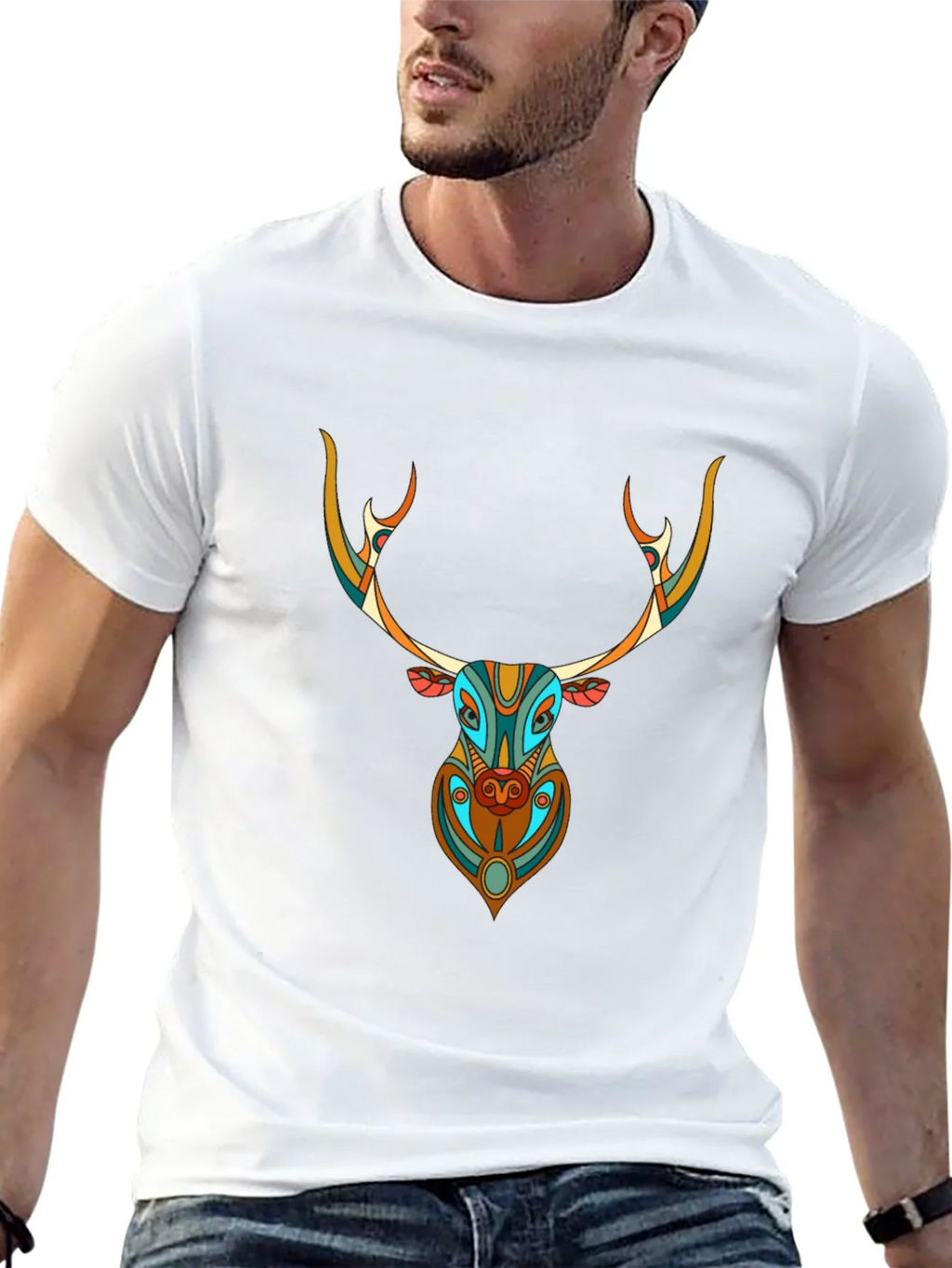 Geometric Deer Graphic Tee - Unique Style product image 12