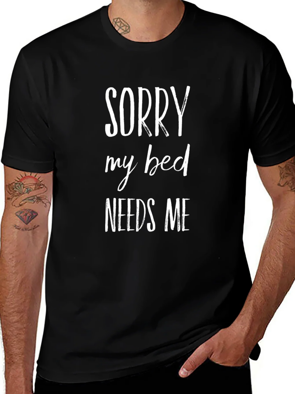 Sorry My Bed Needs Me Graphic Tee product image 1