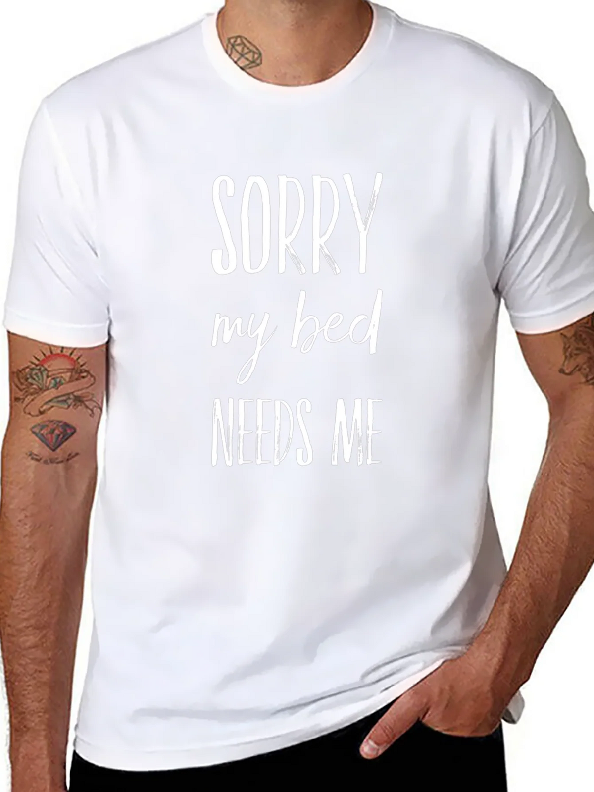 Sorry My Bed Needs Me Graphic Tee product image 7