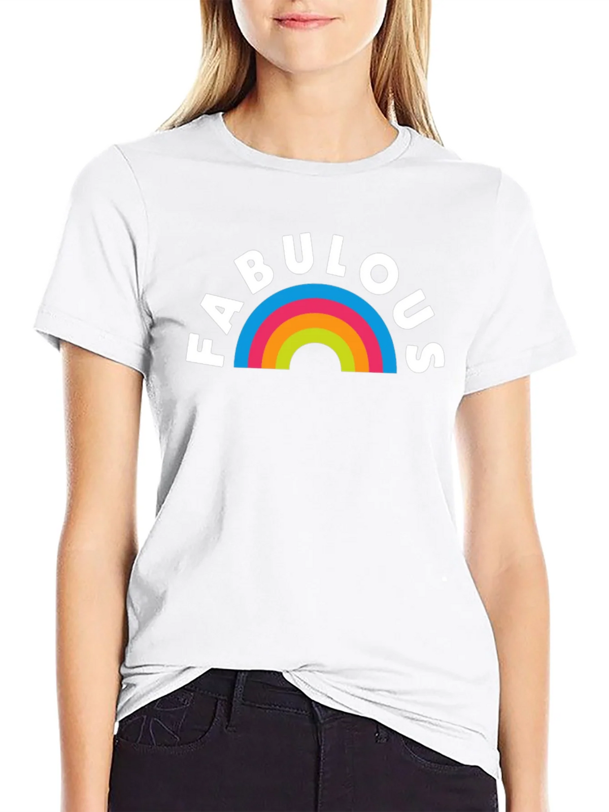 Fabulous Rainbow Graphic T-Shirt - Black product image 8