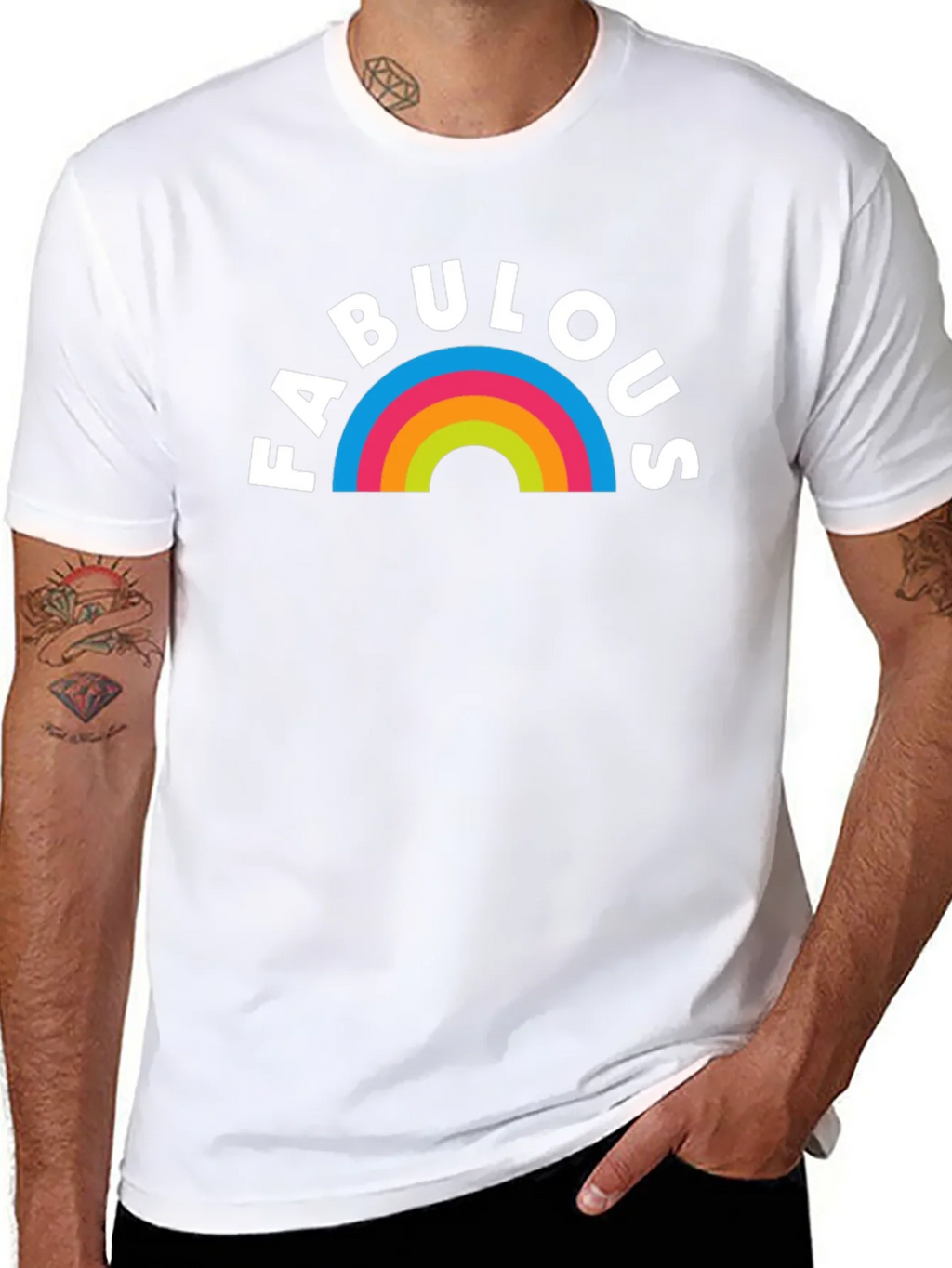 Fabulous Rainbow Graphic T-Shirt - Black product image 7